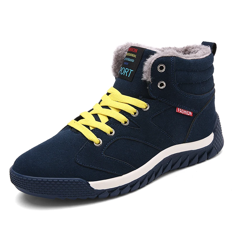 

2021Fashion Winter Men Boot Waterproof Comfortable Snow Boots Fur Warm winter Men Shoes Botas Tacticas Hombre Trekking Footwear