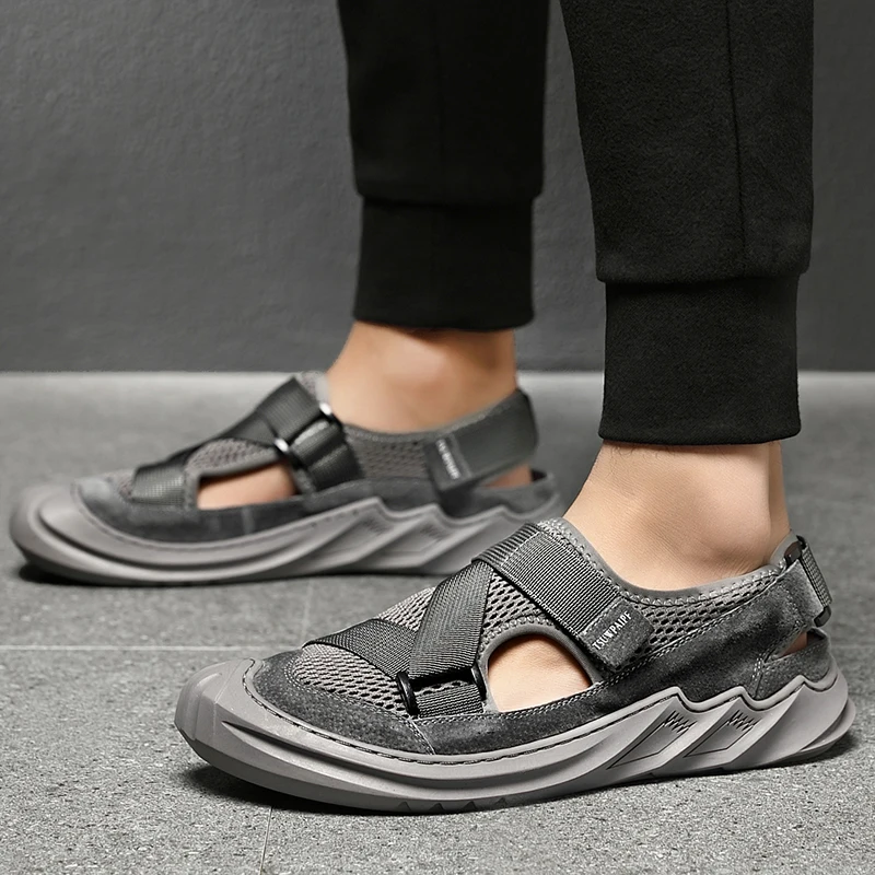 

casual 2020 couro sandalias romanas sport for masculina sandale sandel men rasteira uomo sandalet para mens summer leather male