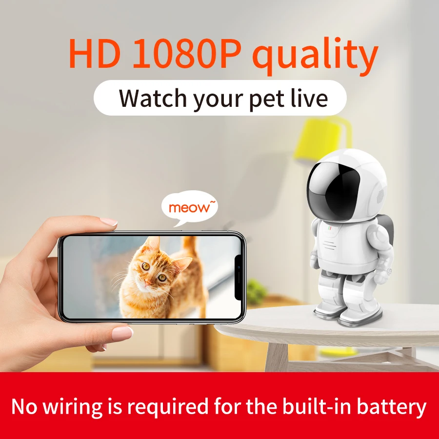 1080p astronaut robot camera ip wifi wireless p2p security surveillance night vision infrared home security robot baby monitor free global shipping