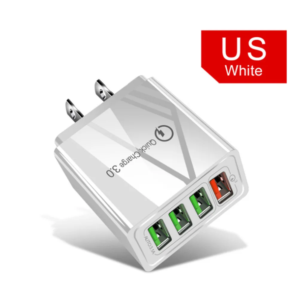 Bayserry QC3.0 Eu Us адаптер 4 USB мульти-рот Быстрая зарядка головка 5.1A зарядное устройство