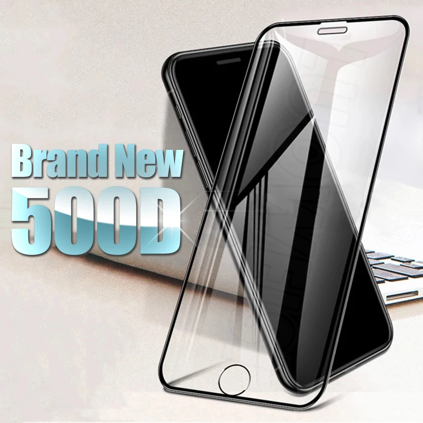 

500D Curved Protective Glass On For iphone 11 12 13 Pro Max XR X XS Max SE 2020 Full Glass Screen Protector iphone 6 6s 7 8 Plus
