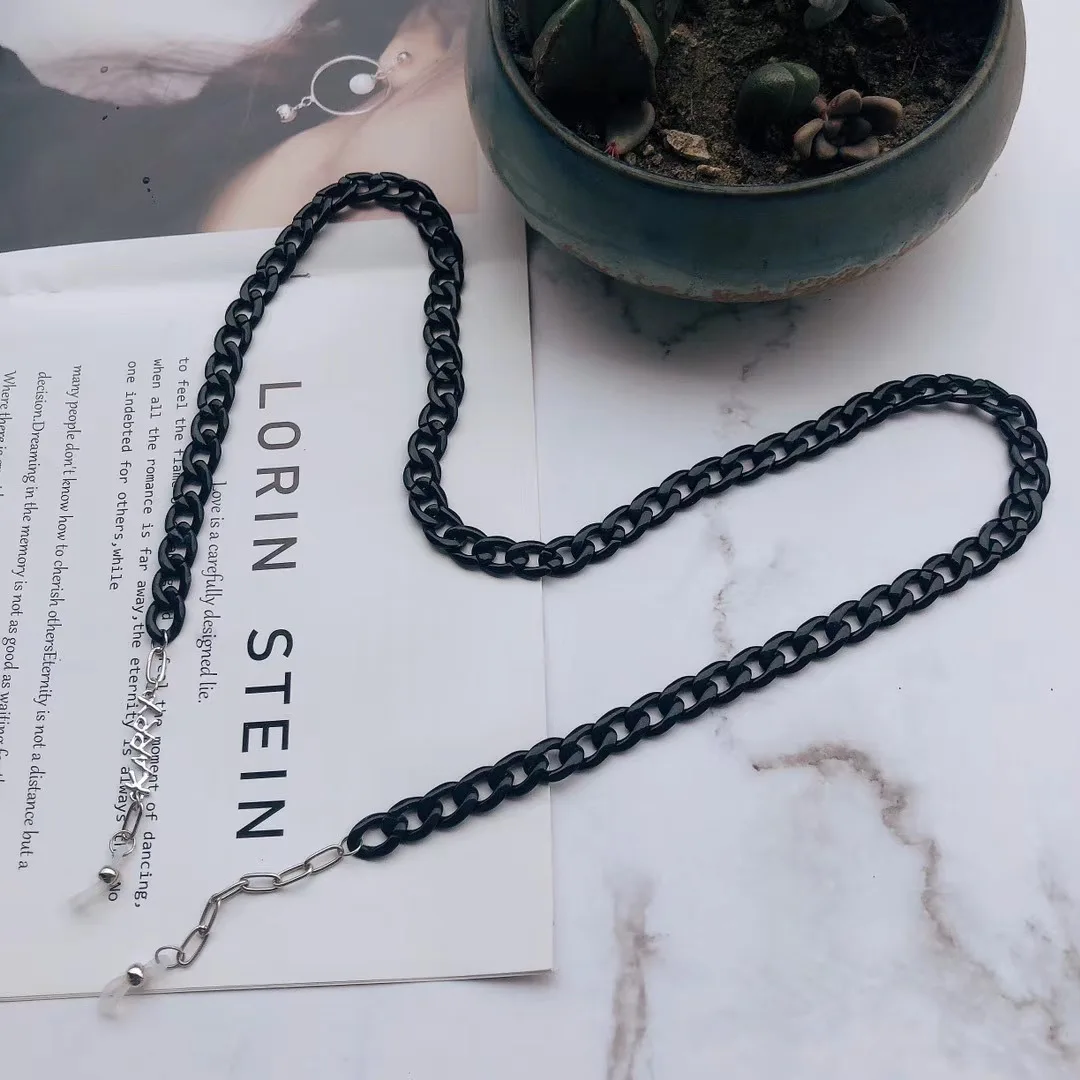 

Minimalist Style Balck Bead Chain Eyeglass Chain Lanyard Reading Glasses Chains Women Accessories Sunglasses Hold Straps Cords