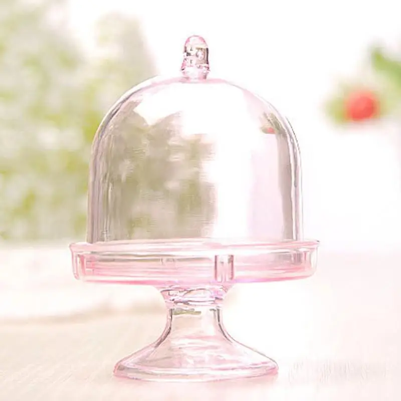 

Candy Box Mini Round Cake Stand Plastic Cupcake Box Party Favor Wedding Gift Decoration Birthday Shower Baby M7D4