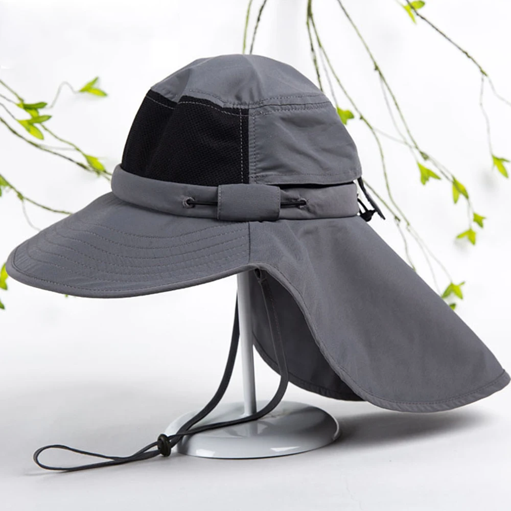 Fishing Hats Outdoor Sport Hiking Visor Hat UV Protection Face Neck Cover Summer Camping Sun Protect Cap Adult X74G | Спорт и