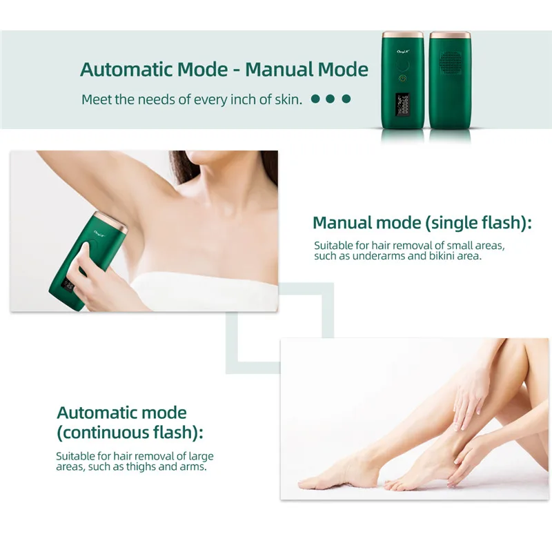 

Ckeyin 999,000 Flashes Ipl Permanent Hair Removal Device Painless Face Body Hair Remover for Bikini Legs Underarm Lcd Display 48