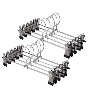 10 шт.Лот Новые вешалки для одежды из нержавеющей стали зажим вешалка для брюк юбки детской одежды регулируемый захват