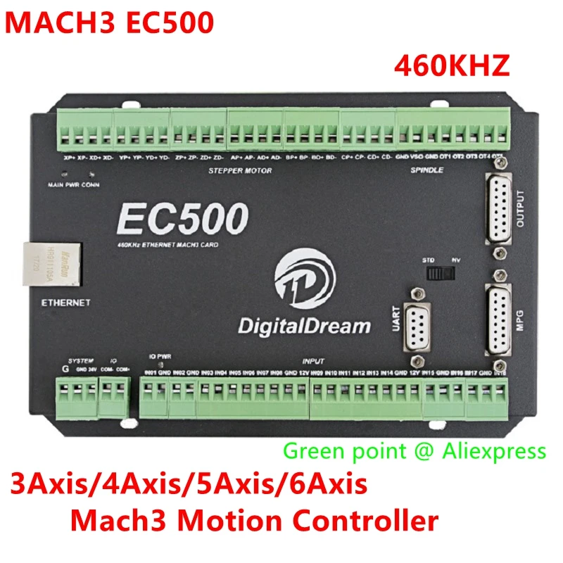

Mach3 EC500 3/4/5/6 Axis CNC Ethernet Motion Controller For Milling Machine Upgrade Motion Control Card Frequency Output 460kHz