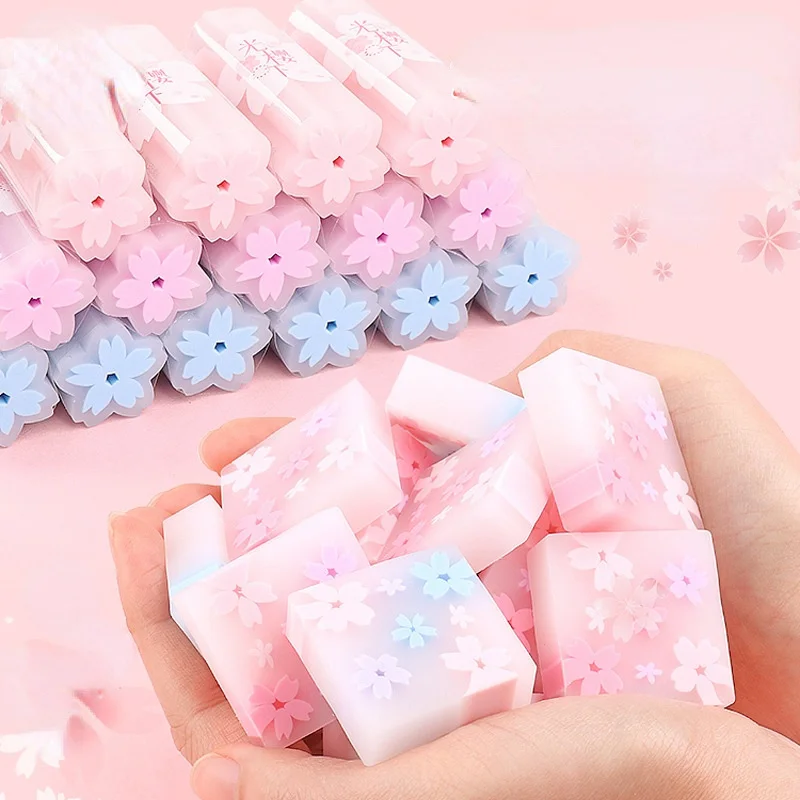 

Sakura Eraser with Special Creative Cute Girl's Heart and Little Crumbs To Wipe Clean Without Leaving Marks Korean Stationery