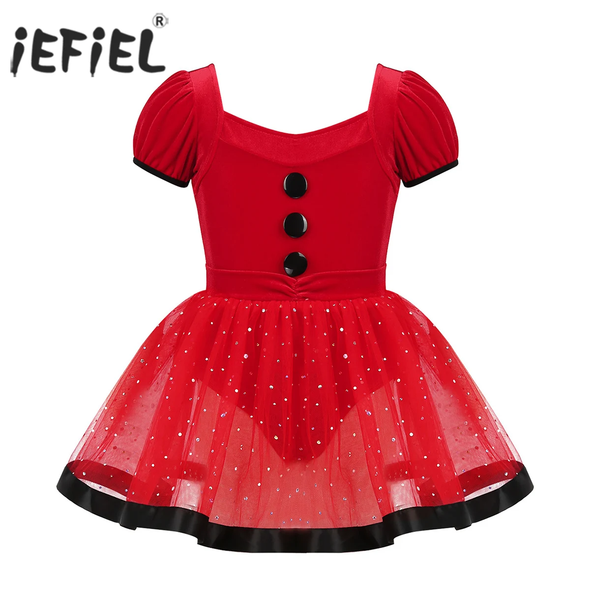 Детские Рождественские танцевальные костюмы для девочек платье с пышными