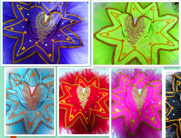 Балетное платье пачка для девочек розового фиолетового белого зеленого цвета