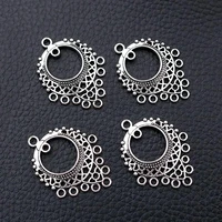 12pcslot silver plated porous earrings charm metal pendants diy necklaces bracelets jewelry handicraft accessories 3224 p138
