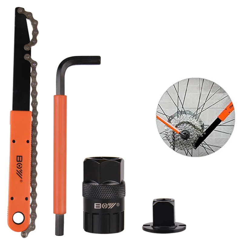 

Bicycle Cassette Removal Tool Bicycle Chain Tools Kit with Chain Whip