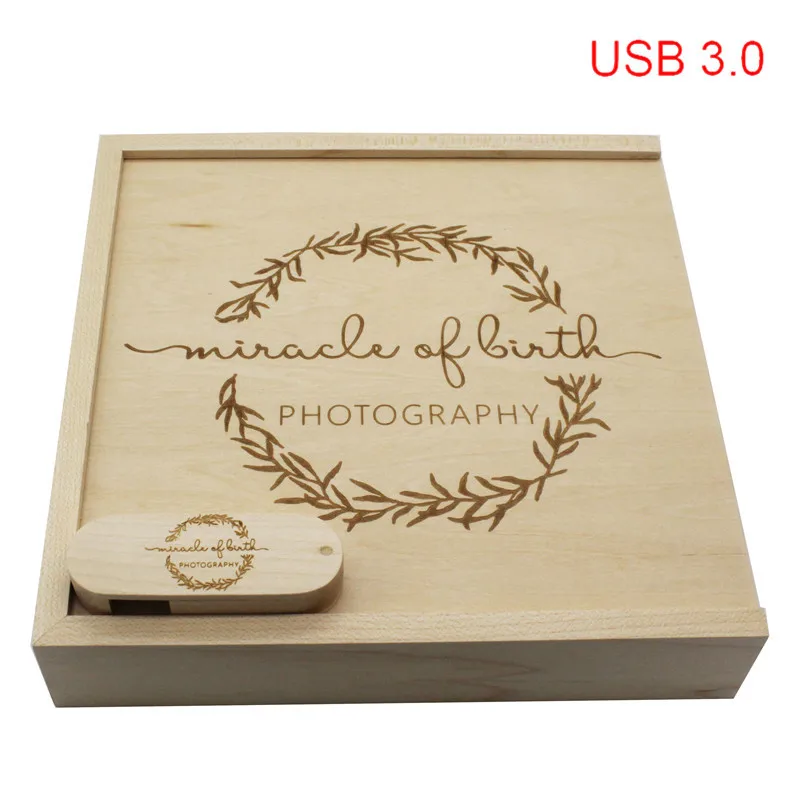 TEXT ME usb3.0 логотип фотография 360 градусов клен + коробка usb флэш накопитель 4 ГБ 8 16 32 3