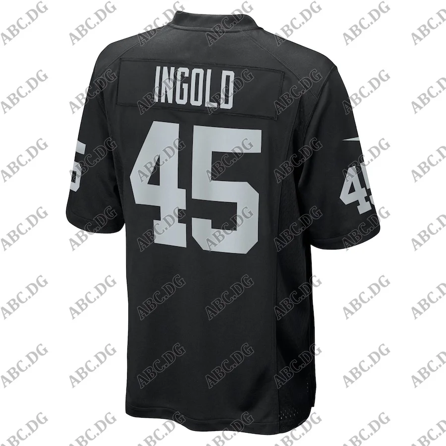 

Customized Stitch American Football Jersey Men Women Kid Youth Las Vegas Alec Ingold Black Game Jersey