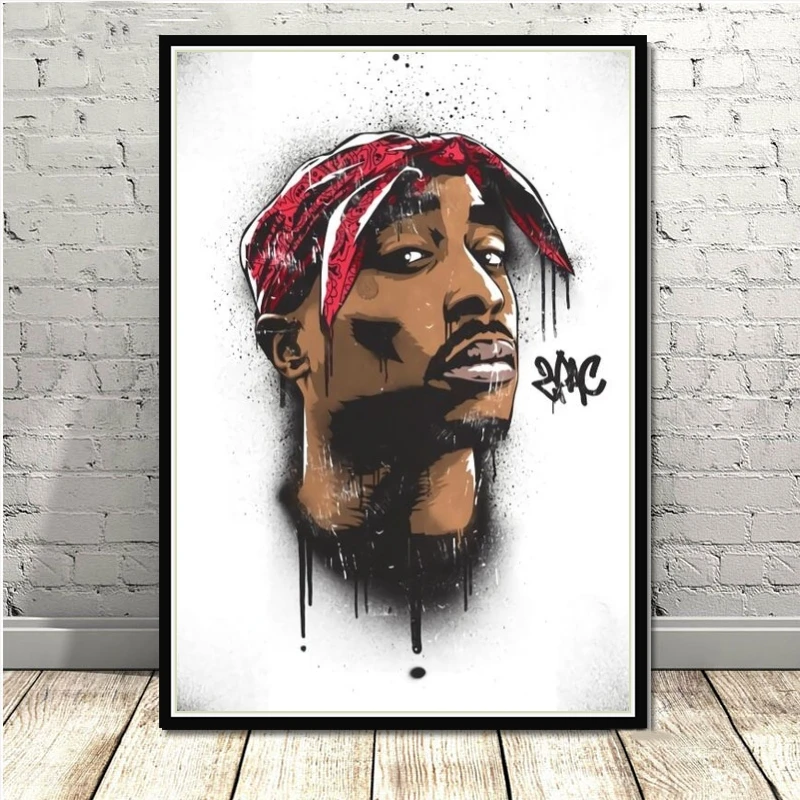 Портрет из 2PAC Tupac and Biggie картины на холсте постеры и принты абстрактный рэпер