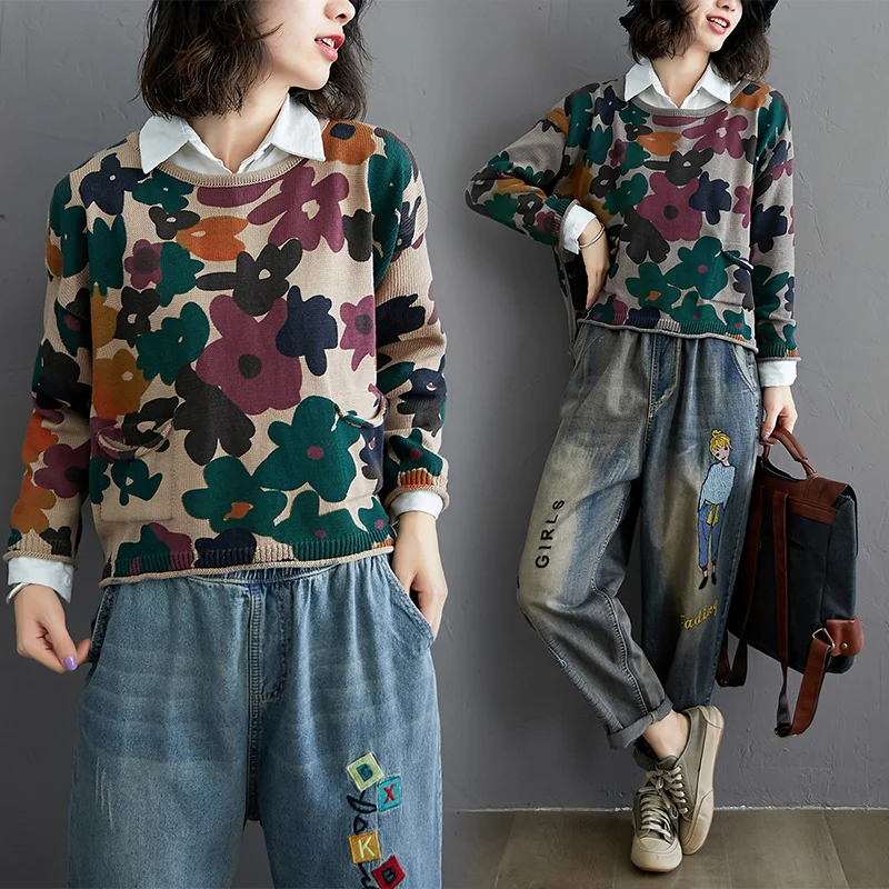 

Свитер Женский вязаный с длинным рукавом, осень 2020