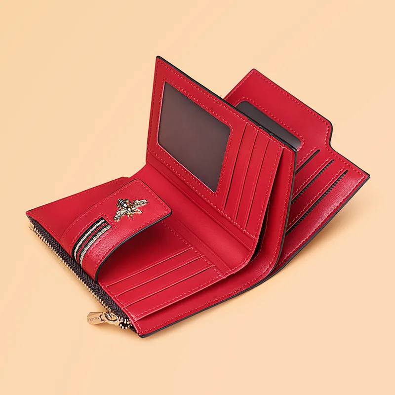 Кошелек WILLIAMPOLO короткий женский модный бумажник с маленькой Пчелкой из ПВХ