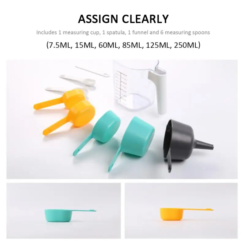 

Measuring Spoons 9 Piece Sets Measuring Cup Spatula Funnel And 6 Measuring Spoons Sets Kitchen Baking Measuring Tools