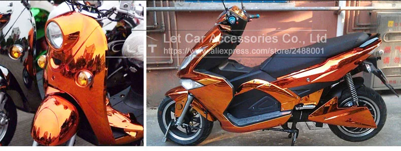 Высококачественная растягивающаяся оранжевая хромированная виниловая пленка с