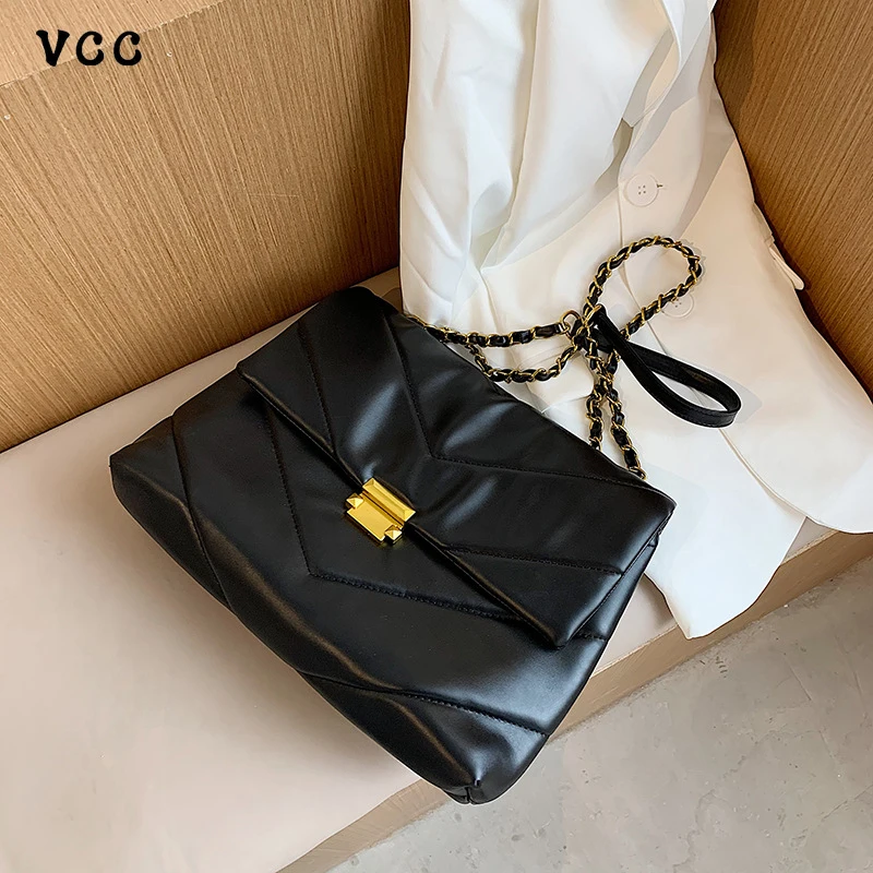 

Brand Design Blue Denim Shoulder Purse New Wave Quilted Shoulder Bag Women Metal Chain Crossbody Tote Bags Female Handbag Women