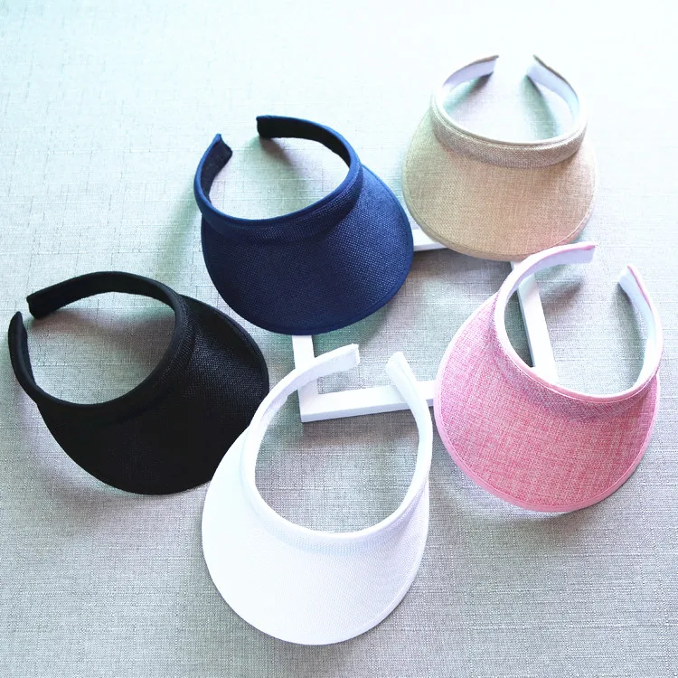 Летняя дышащая соломенная Шапки топлесс пустой солнцезащитный козырек кепка