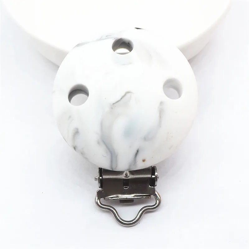 Marble Chenkai 1 шт. Силиконовая Круглая Прорезыватель для зубов DIY Детская соска для купания пустышка для младенца Ювелирная игрушка Аксессуар Держатель Зажимы подарок - Цвет: Marble