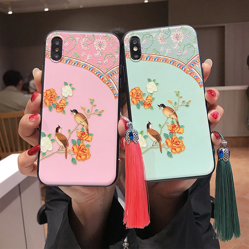 Чехол с 3D тиснением для iPhone X XS XR 11 12 13 Pro MAX 7 8Plus SE2 | Мобильные телефоны и аксессуары