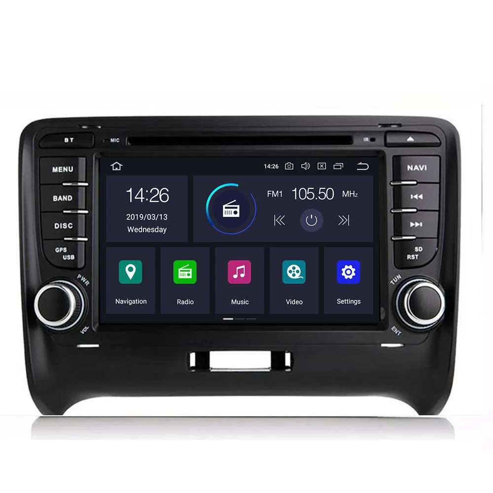Автомобильный мультимедийный плеер 2 Din Android 10 для AUDI TT MK2 8J 2016 2007 2008 2009 2010 2011 2012014 GPS