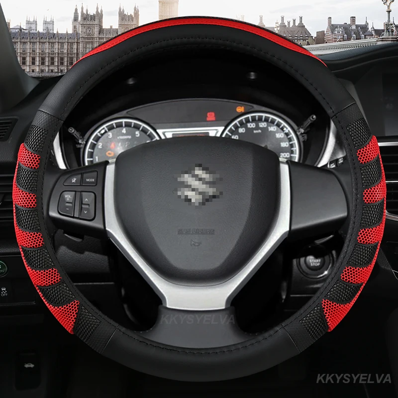 

Чехол на руль автомобиля 38 см кожаный для Suzuki Alivio/Ciaz Baleno Celerio Jimny SX4 S-Cross Grand Vitara Aerio Kizashi Liana