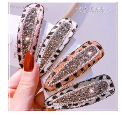 Женские сексуальные леопардовые лошадиные волосы чешские бриллиантовые клипсы