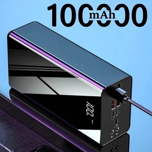 100000mah power bank for xiaomi huawei iphone samsung powerbank usb poverbank portable charger external battery pack power bank free global shipping