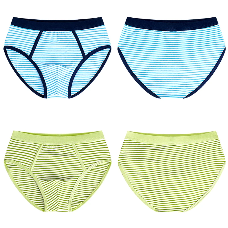 2 шт./лот хлопковые трусы в полоску для мальчиков и девочек боксеры подростков