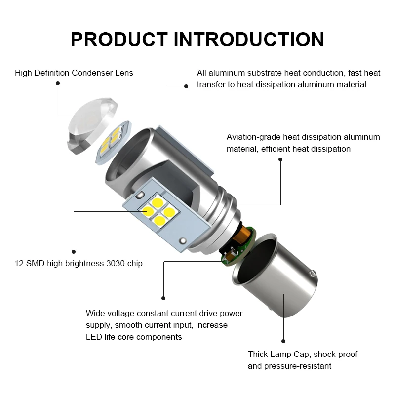 10pcs CanBus S25 1156 BA15S P21W LED 1157 BAY15D BAU15S PY21W lamp T20 7440 W21W W21/5W 7443 led Bulbs For Turn Signal Light - купить по