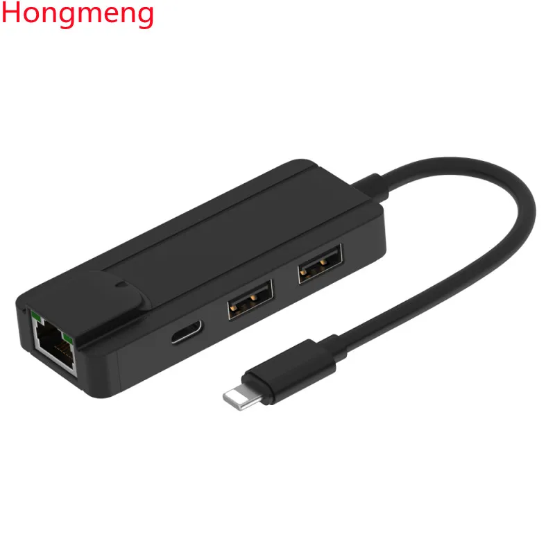 

Hongmeng lightning To HDMI /USB3.0 port Hub Docking Station to 100m network card 4K HD For Iphone Ipad Docking station