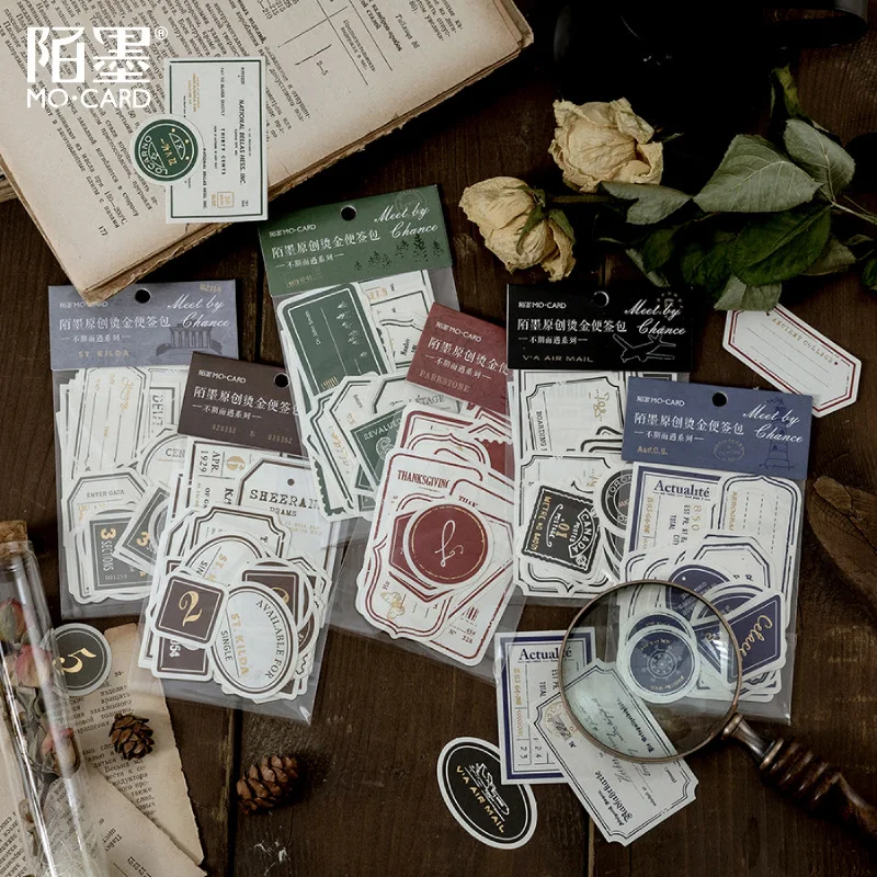 

30pcs/lot Memo Pads Material Paper Bronzing Junk Journal Scrapbooking Cards Retro Background Decoration Paper