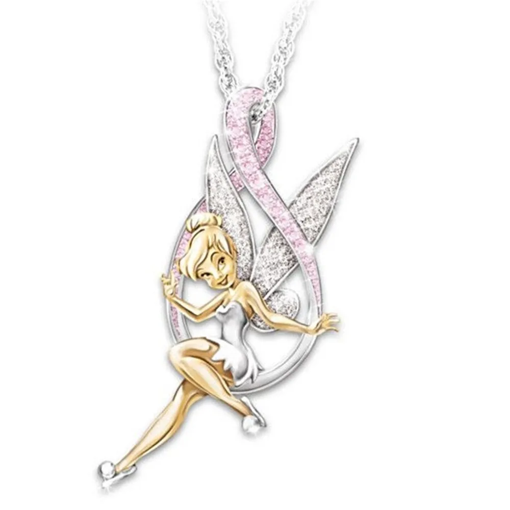 

New exquisite fashion cute little fairy series jewelry necklace earrings set female charm banquet accessories gifts wholesale