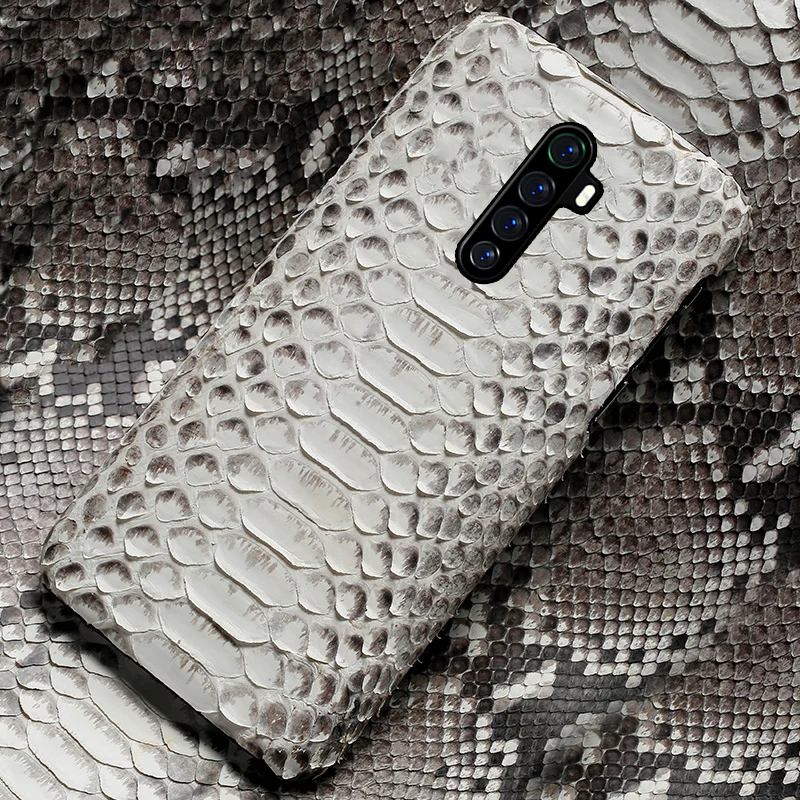

Luxury Genuine Python Leather Case for Realme 7 Pro X50 X2 Pro X7 XT GT 5 6 8 Pro C3 Cover For OPPO A9 Reno 5 Ace 4 2 Find X2 X3