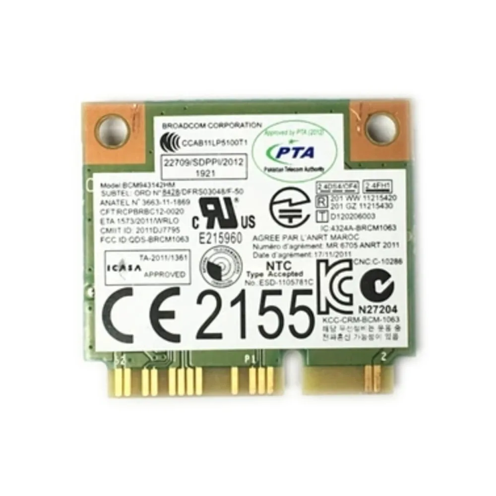 Wlan Wi-Fi  Broadcom Half Mini PCI-e BCM943142HM 150 / 802.11b/G/N BT 4, 0  G400 G410 G500 G510 G405 G505 E431