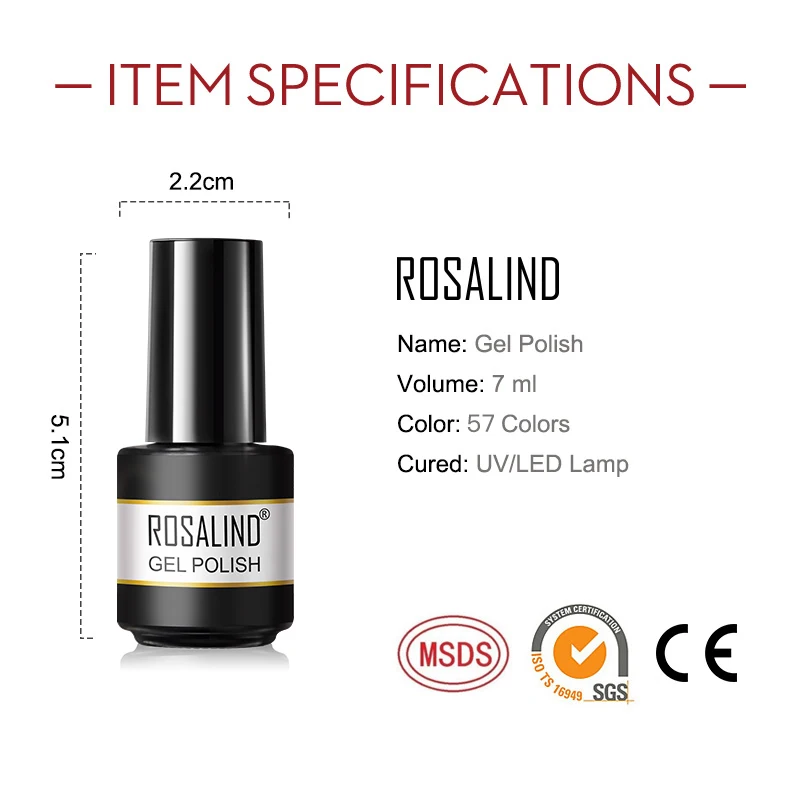 Rosalind набор гель-лаков для ногтей 36W Светодиодная УФ-лампа с инструментами дизайна