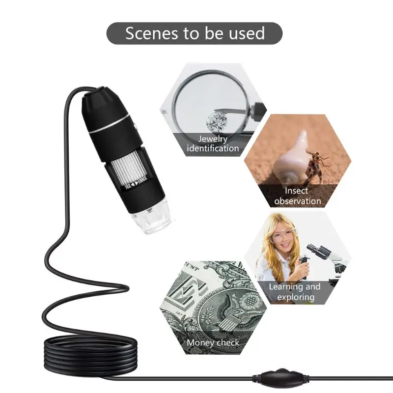 

3 in 1 USB Type-C Micro-USB Microscope 2MP 1080p 1000X Magnifier Camera Endoscope for android- Phone OSX Windows PC
