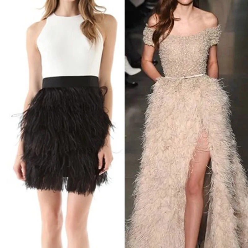 Пушистые перышки страуса отделка бахромой 8 10 см крашеные перьями ленточная