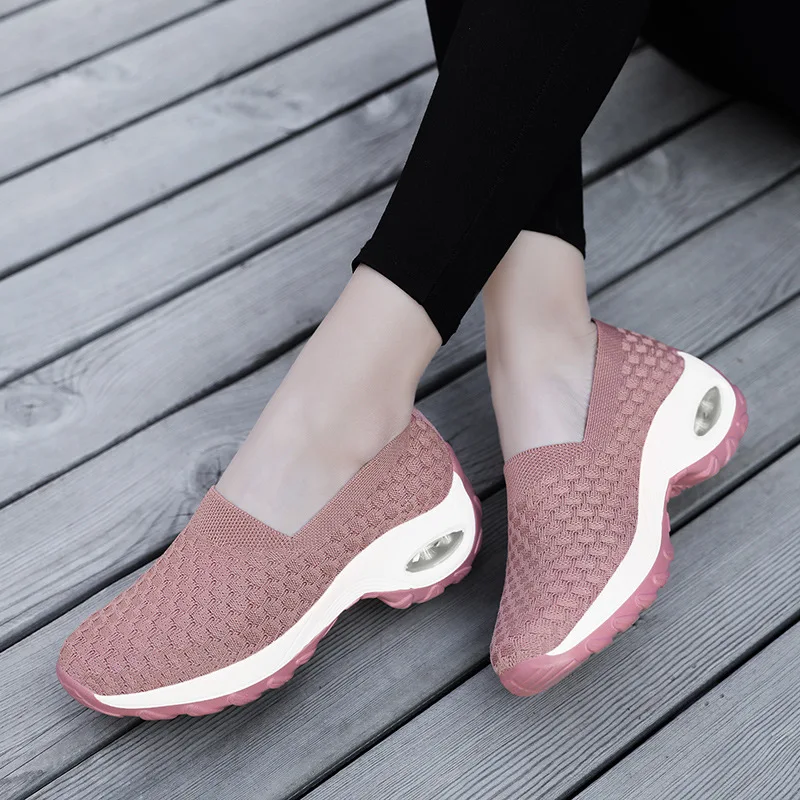 Spring Autumn Women Shoes Casual Beautiful Fashion Outside Comfortable Mesh Shoes Slip-on Round Toe Plus Size Women's Footwear
