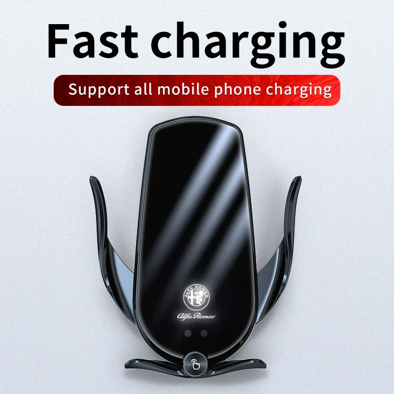 car gravity mobile phone holder vent clip on 15w wireless charger for alfa romeo giulia stelvio giulietta 159 147 car accessorie free global shipping