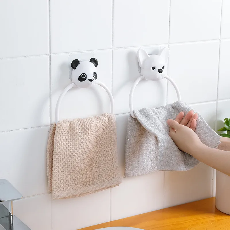 

1PCS Creative Cartoon Animal Kitchen Holder Hanging Roll Holder Towel Rack Kitchen Bathroom Cabinet Door Hook Holder Organizer