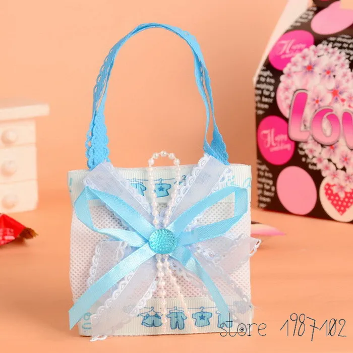 

36pcs 7.5*4.5*6.5cm Baby Boy DIY Wedding Candy/Chocolate Bags Portable Favor Bags Nonwoven Fabric Candy Bag