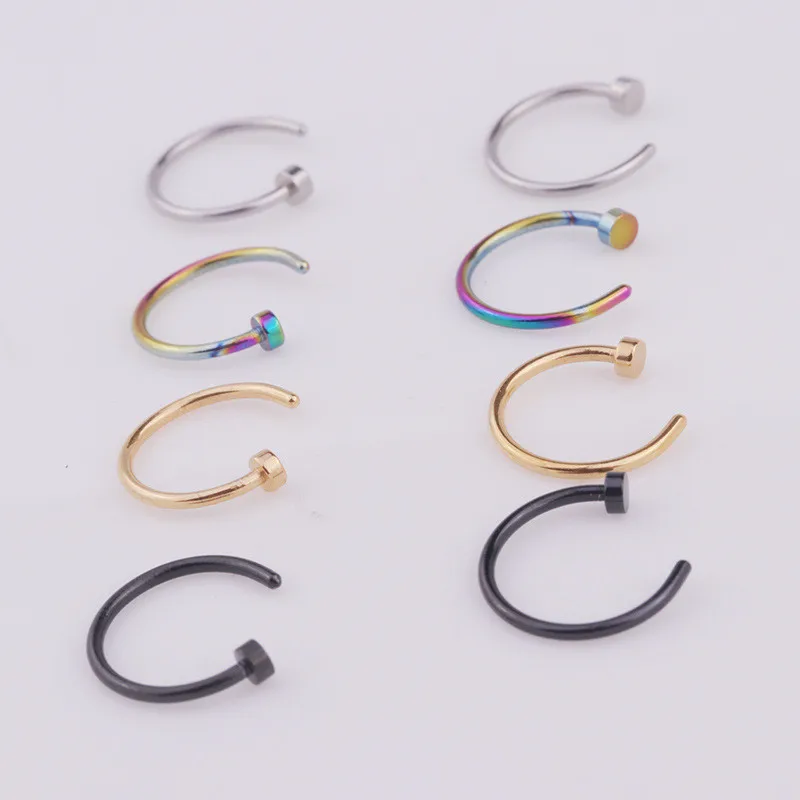 1pc/lot 6/8/10mm Punk Stainless Steel Fake Nose Ring C Clip Lip Ring Earring Helix Rook Tragus Faux Septum Body Piercing Jewelry 1pc/lot 6/8/10mm Punk Stainless Steel Fake Nose Ring C Clip Lip Ring Earring Helix Rook Tragus Faux Septum Body Piercing Jewelry
