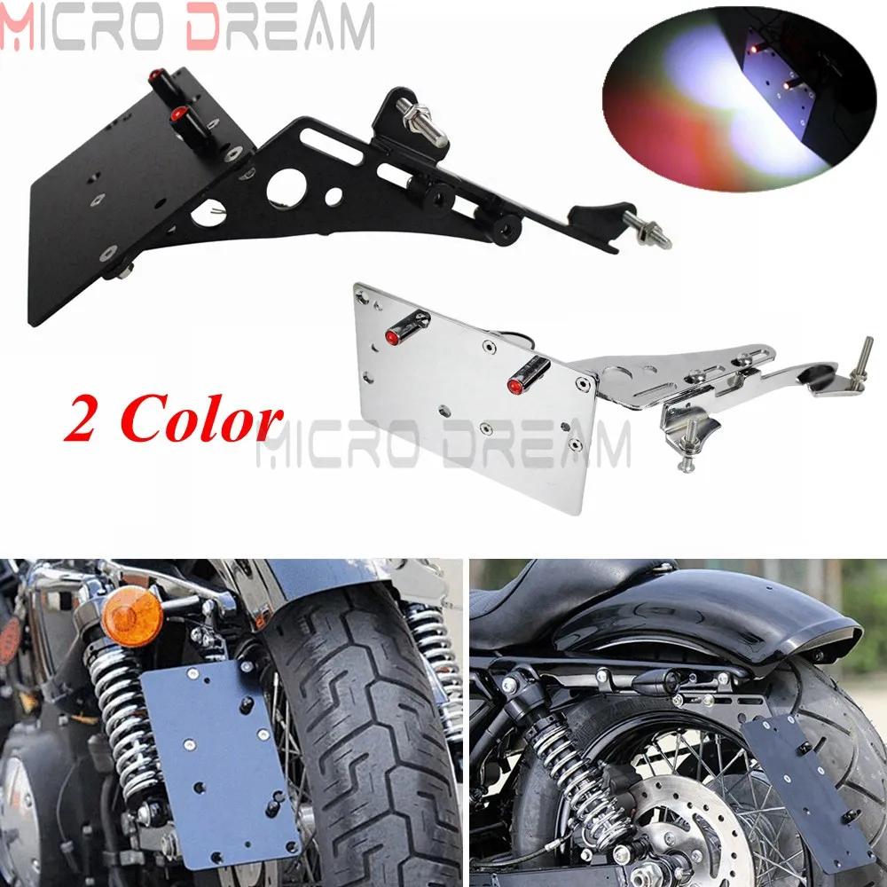 Motorcycle Tail Light Side Mount License Plate Bracket For Harley Sportster XL883 XL1200 Forty Eight Seventy Two Iron 883 2017