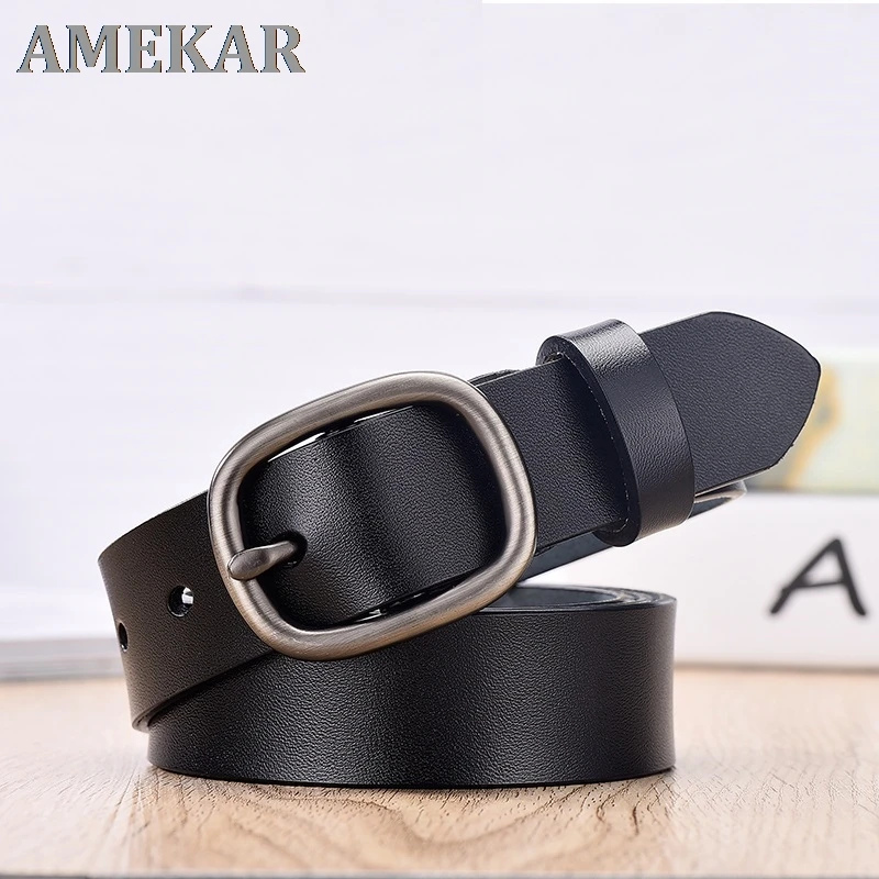 

Women's Belt Fashion Women Female Belt Genuine Leather Belts For Women Female Belt Pin Buckles Fancy Vintage for Jeans