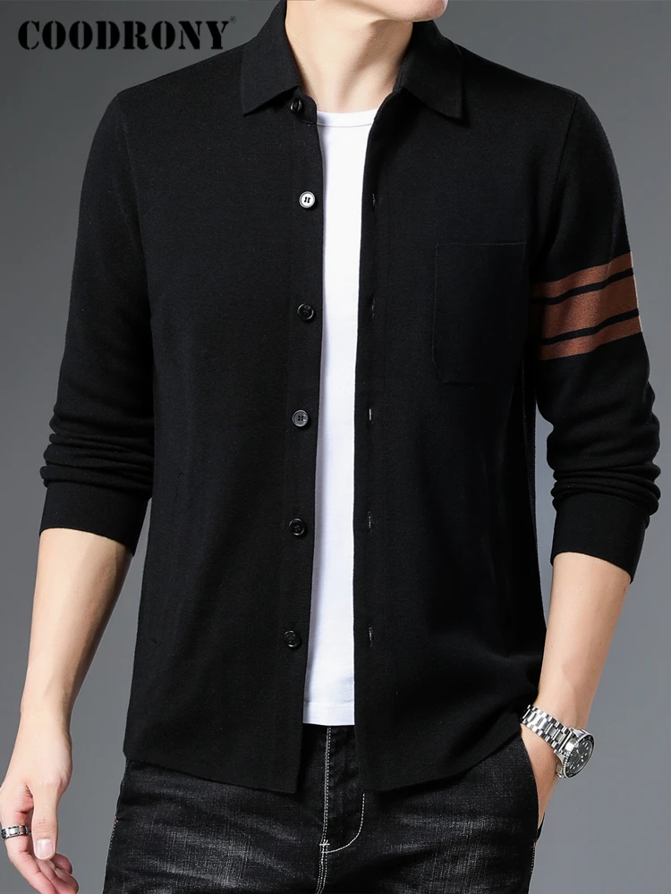 

COODRONY/брендовые шерстяные куртки, пальто, Мужская одежда, весна-осень, Новое поступление, модные тренчкообразные пальто с воротником, верхня...