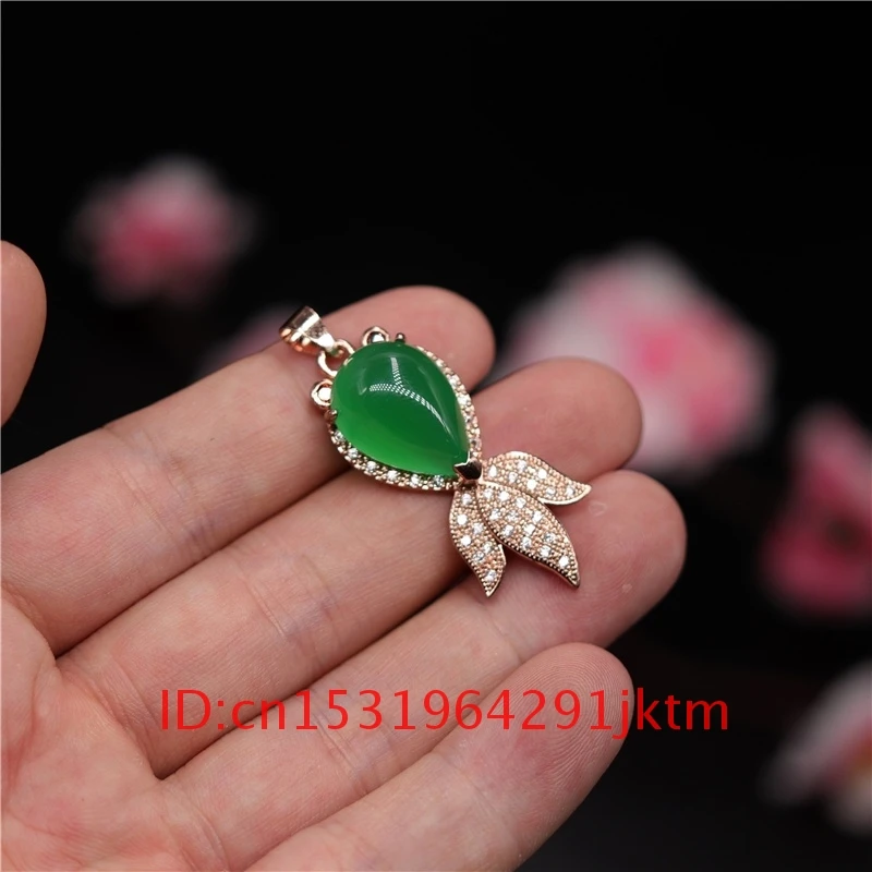 

Men Gifts Charm Amulet Fashion Jewelry Jade 925 Silver Carved Necklace Green Goldfish Jadeite Women Pendant for Chinese Natural